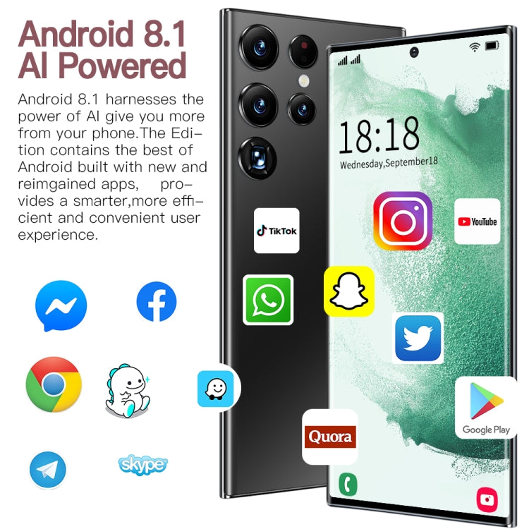 Identificazione facciale, Android 8.1 MTK6753 Octa Core, Rete: 4G, S23Ultra 5G D12332 3GB+64GB
