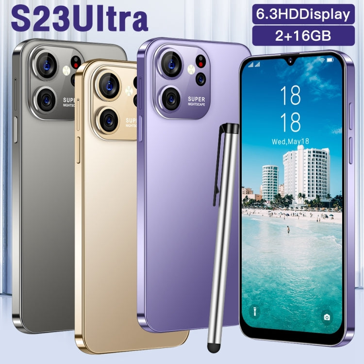 Identificazione facciale, Android 8.1 MTK6737 Octa Core, Rete: 4G, S23 Ultra E6 2GB+16GB