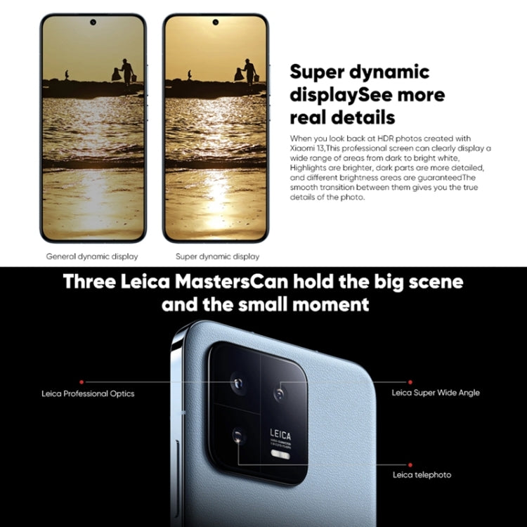 Tripla fotocamera posteriore, Identificazione delle impronte digitali sullo schermo da 6,36 pollici MIUI 14 Qualcomm Snapdragon 8 Gen 2 Octa Core fino a 3,2 GHz, Rete: 5G, NFC, Funzione di ricarica wireless, Xiaomi 13 12GB+256GB