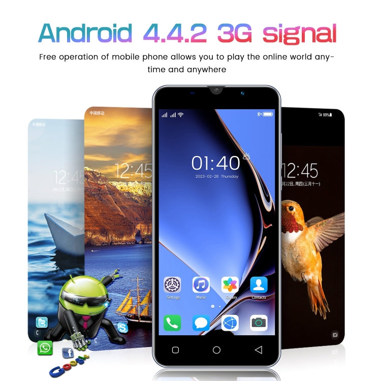 Identificazione facciale, Android 4.4.2 MTK6572 Dual Core, Rete: 3G