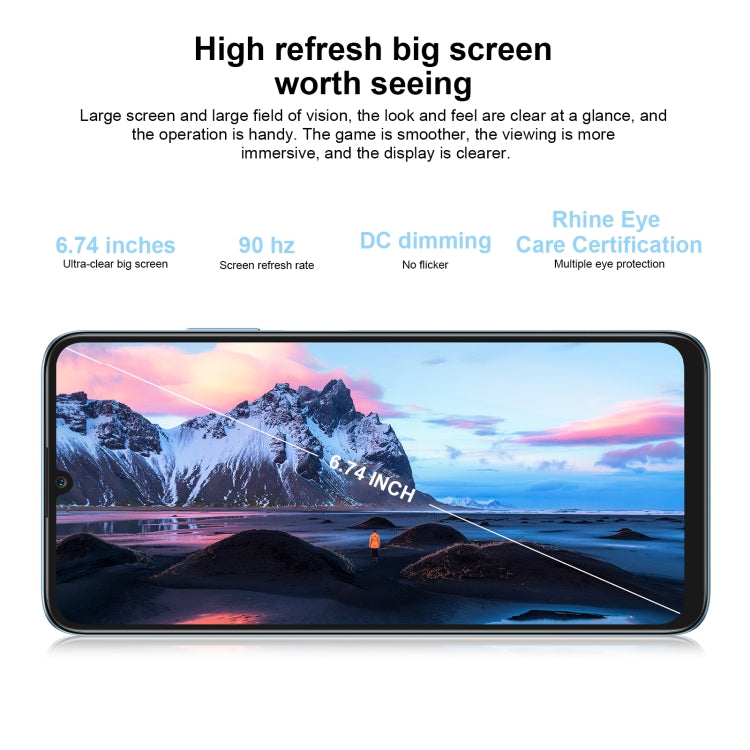 Doppia fotocamera posteriore, identificazione delle impronte digitali laterale, batteria da 6000 mAh, Magic UI 6.1 da 6,74 pollici / Android 12 Dimensity 6020 Octa Core, rete: 5G, OTG, non supporta Google Play, 8GB+256GB
