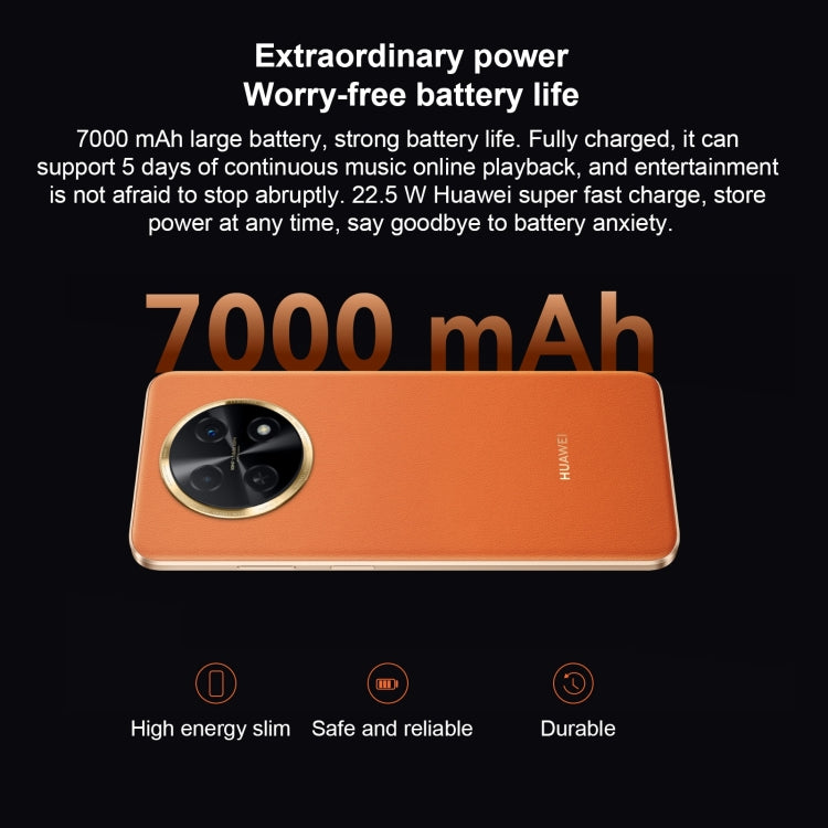 Doppia fotocamera posteriore, identificazione dell'impronta digitale laterale, batteria da 7000 mAh, HarmonyOS 3.0 da 6,95 pollici Qualcomm Snapdragon 680 Octa Core da 2,4 GHz, rete: 4G, OTG, NFC, non supporta Google Play, 512GB Black, 512GB Orange