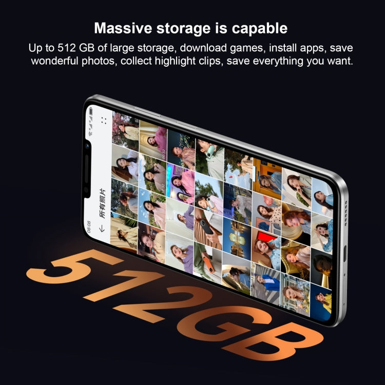 Doppia fotocamera posteriore, identificazione dell'impronta digitale laterale, batteria da 7000 mAh, HarmonyOS 3.0 da 6,95 pollici Qualcomm Snapdragon 680 Octa Core da 2,4 GHz, rete: 4G, OTG, NFC, non supporta Google Play, 512GB Black, 512GB Orange