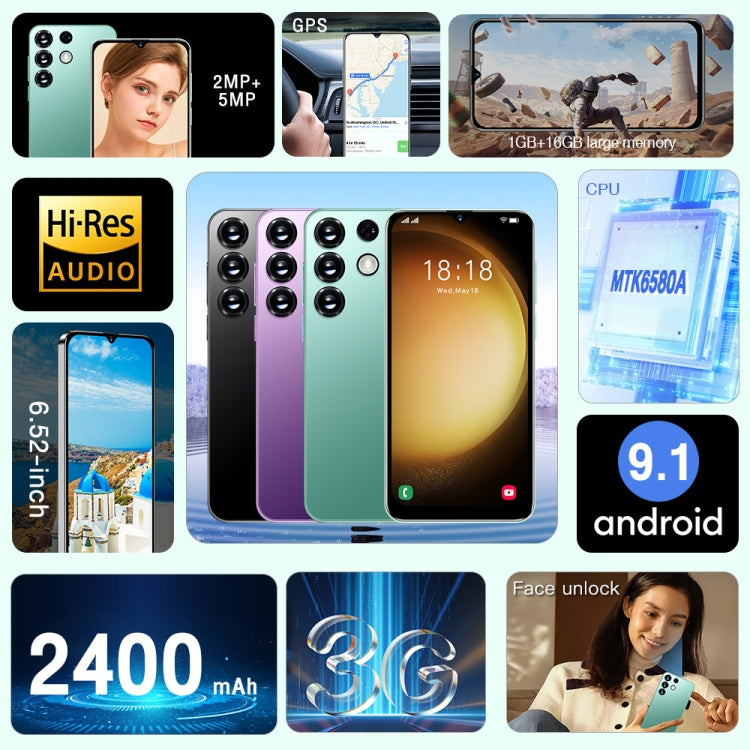 Identificazione facciale, Android 9.1 MTK6580A Quad Core, Rete: 3G, S23Ultra / D15