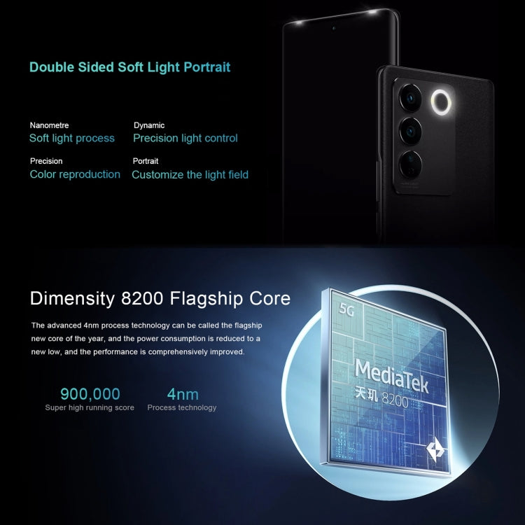 Tripla fotocamera posteriore, identificazione dell'impronta digitale sullo schermo, batteria da 4600 mAh, sistema operativo Android 13 Origin da 6,78 pollici 3 dimensioni 8200 Octa Core fino a 3,1 GHz, OTG, NFC, rete: 5G, 12GB+512GB