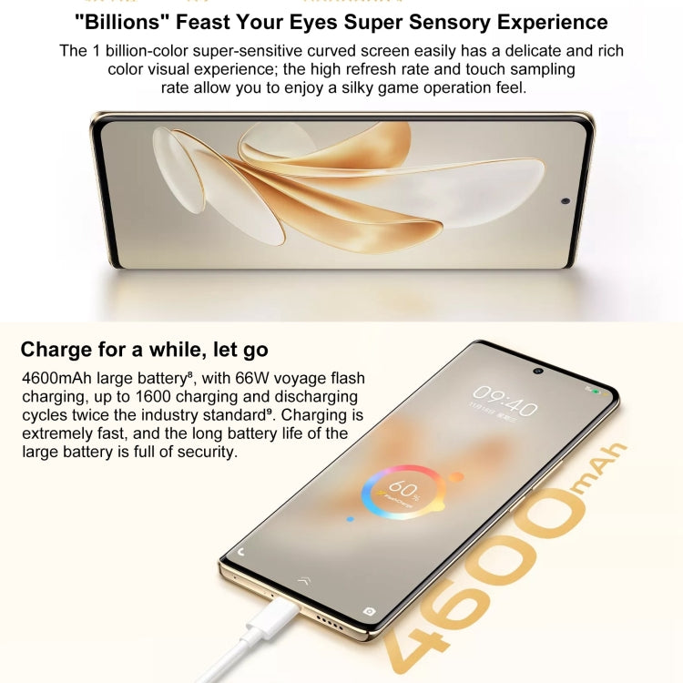 Doppia fotocamera posteriore, identificazione dell'impronta digitale sullo schermo, batteria da 4600 mAh, sistema operativo Android 13 Origin da 6,78 pollici 3 Dimensity 7200 Octa Core fino a 2,8 GHz, OTG, NFC, rete: 5G, 12GB+256GB
