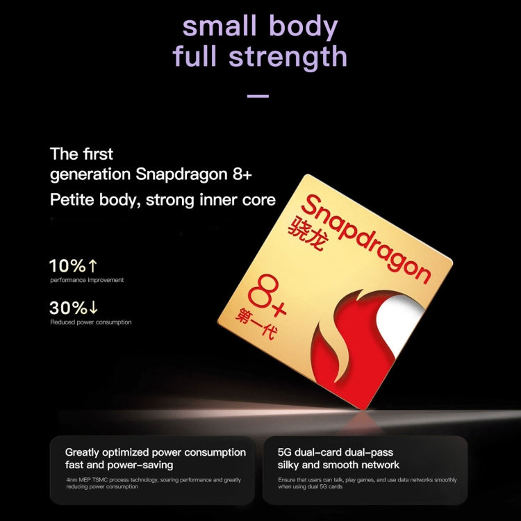 Doppia fotocamera posteriore, identificazione dell'impronta digitale laterale, batteria da 4400 mAh, 6,74 pollici + 3,0 pollici Android 13.0 OriginOS 3 Qualcomm Snapdragon 8+ Gen1 Octa Core fino a 3,0 GHz, NFC, OTG, rete: 5G, 12GB+256GB