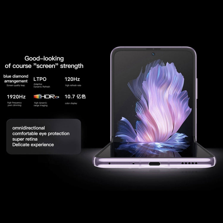 Doppia fotocamera posteriore, identificazione dell'impronta digitale laterale, batteria da 4400 mAh, 6,74 pollici + 3,0 pollici Android 13.0 OriginOS 3 Qualcomm Snapdragon 8+ Gen1 Octa Core fino a 3,0 GHz, NFC, OTG, rete: 5G, 12GB+512GB