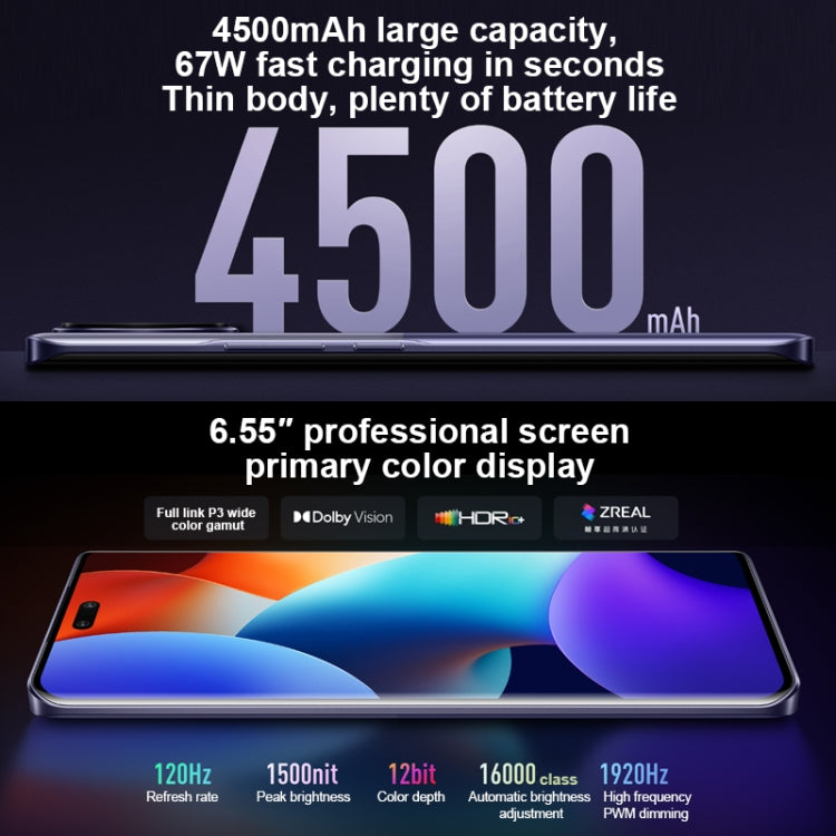 Tripla fotocamera posteriore + doppia fotocamera anteriore, identificazione dell'impronta digitale sullo schermo, batteria da 4500 mAh, MIUI 14 Dimensity da 6,55 pollici 8200-Ultra Octa Core 4nm fino a 3,1 GHz, rete: 5G, NFC, 16GB+1TB