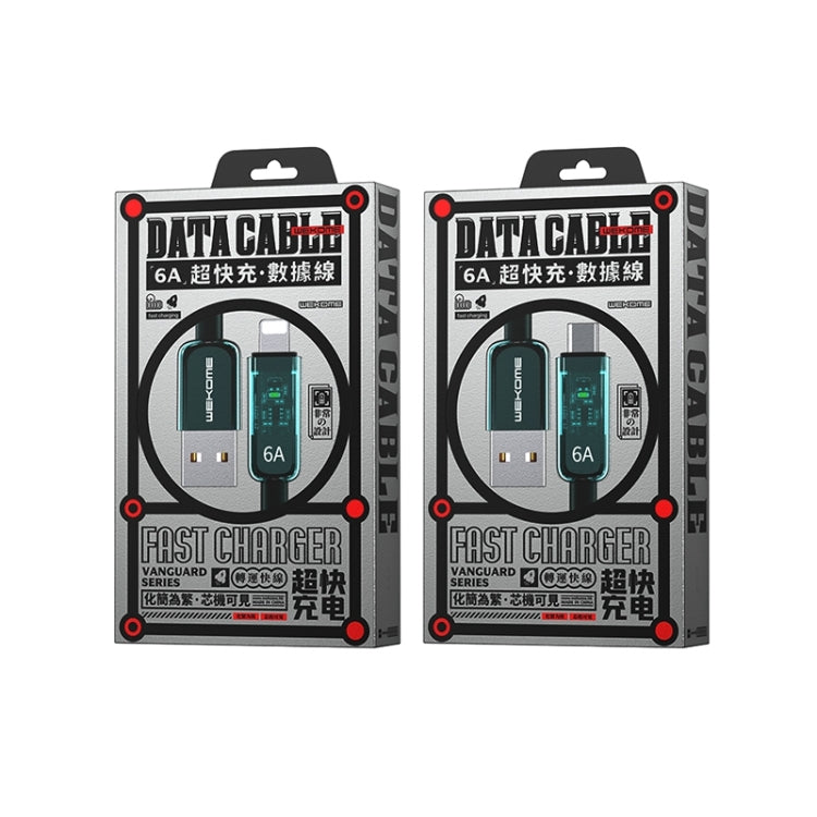 Cavo dati WK WDC-180 6A Pioneer Series da USB a 8 pin trasparente per ricarica rapida, lunghezza: 1 m, USB to 8 Pin