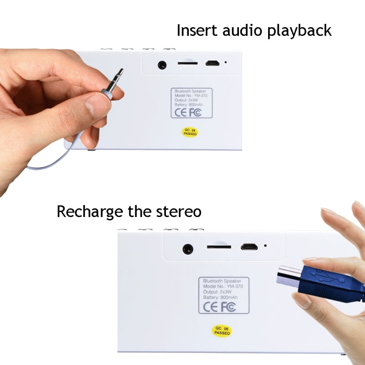Altoparlante Bluetooth multifunzione YM370 con microfono, supporta chiamate in vivavoce e scheda TF