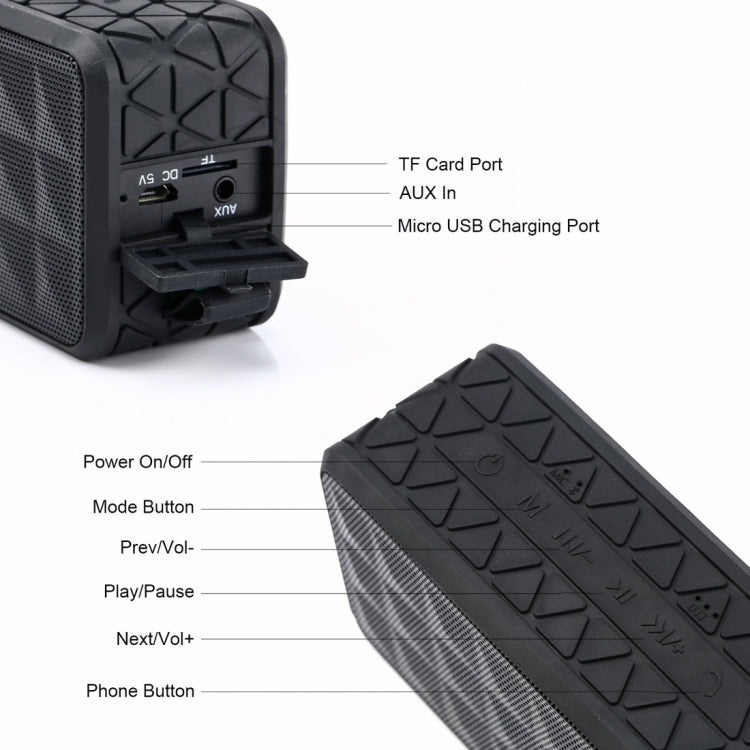 Altoparlante Bluetooth impermeabile Z18 3ATM con gancio per appendere, supporto per chiamate in vivavoce, scheda TF e AUX