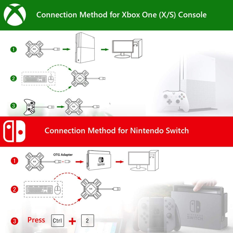 MKX401 Per Switch / Xbox / PS4 / PS3 Controller di gioco Gamepad Tastiera Mouse Adattatore Convertitore, MKX401 Adapter Converter