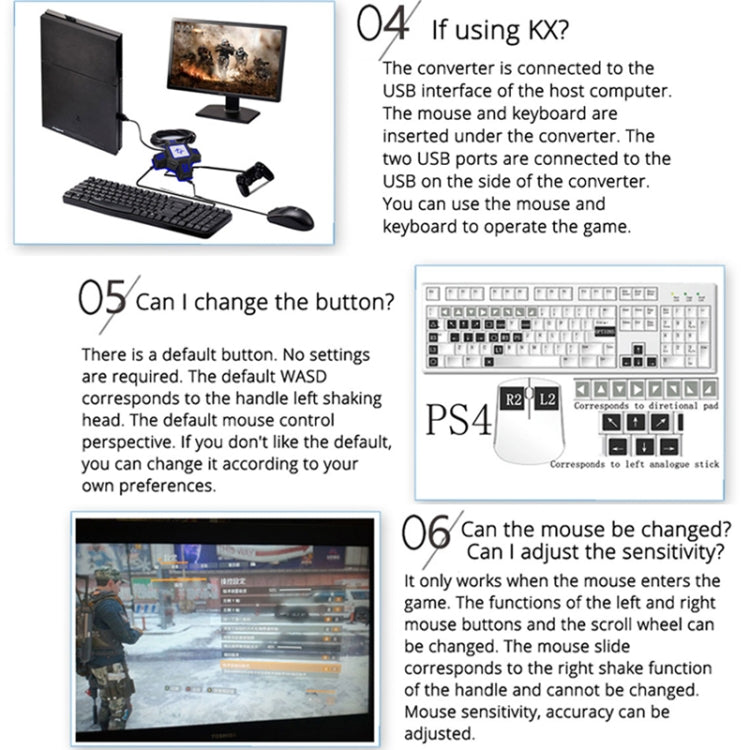 MKX401 Per Switch / Xbox / PS4 / PS3 Controller di gioco Gamepad Tastiera Mouse Adattatore Convertitore, MKX401 Adapter Converter