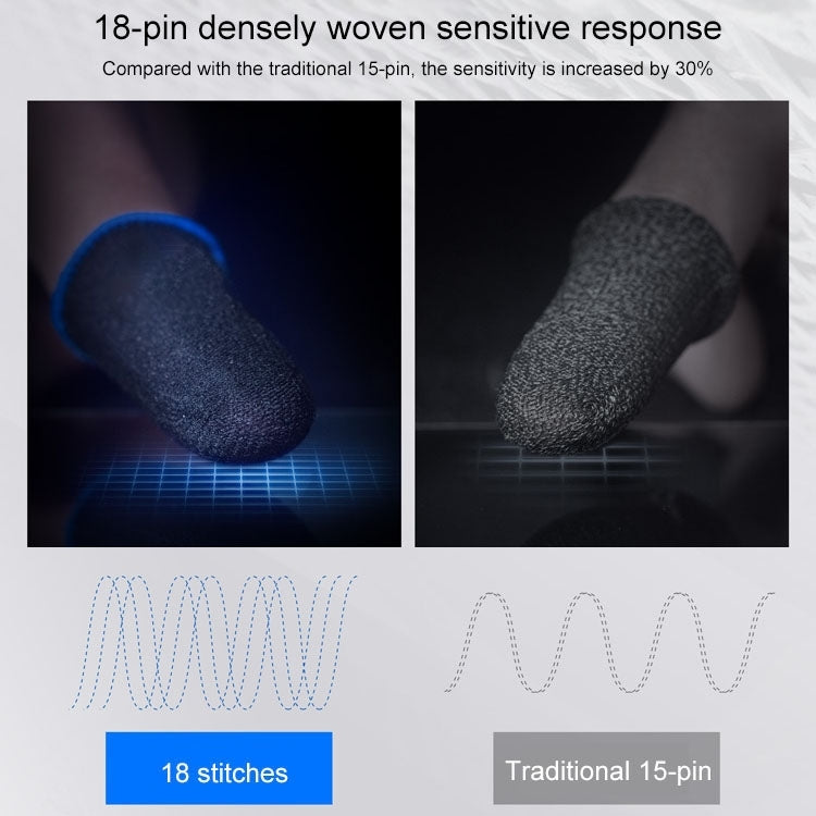 1 paio di coperture per dita touch screen per giochi per telefoni cellulari traspiranti in fibra di carbonio per pollice / indice