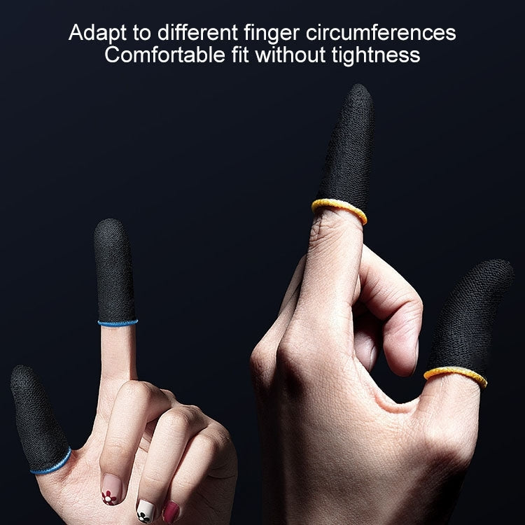 1 paio di coperture per dita touch screen per giochi per telefoni cellulari traspiranti in fibra di carbonio per pollice / indice
