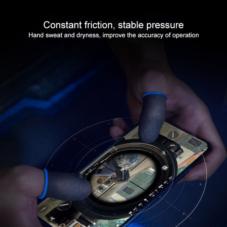 1 paio di coperture per dita touch screen per giochi per telefoni cellulari traspiranti in fibra di carbonio per pollice / indice
