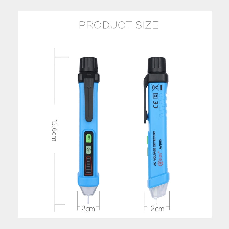 BSIDE AVD05 Rilevatori di tensione CA senza contatto 12 ~ 1000 V Elettrosonda a induzione Tipo di penna ACV Tester elettrici Strumento domestico con luce a LED, 12~1000V