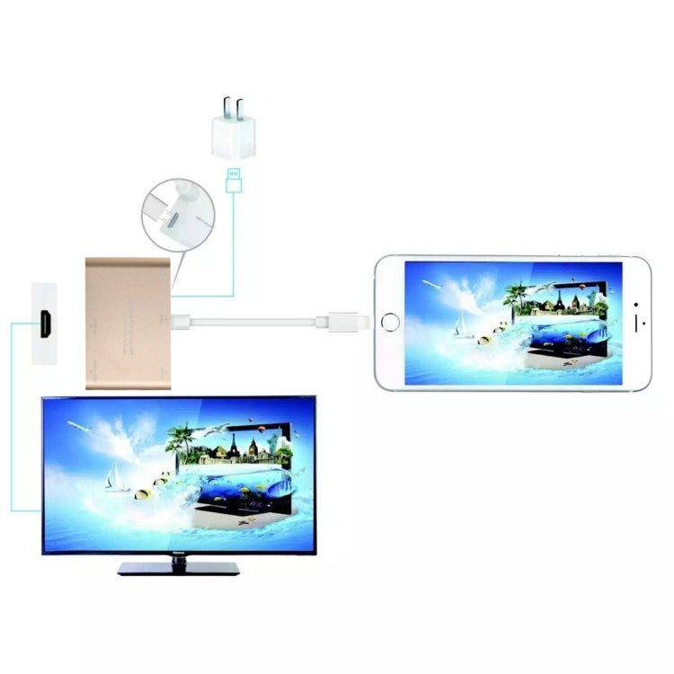 P27 Cover in metallo Convertitore da micro USB a HDMI + VGA HDTV Adattatore AV digitale, alimentazione tramite EZCast, supporto sistema iOS/Android/Windows