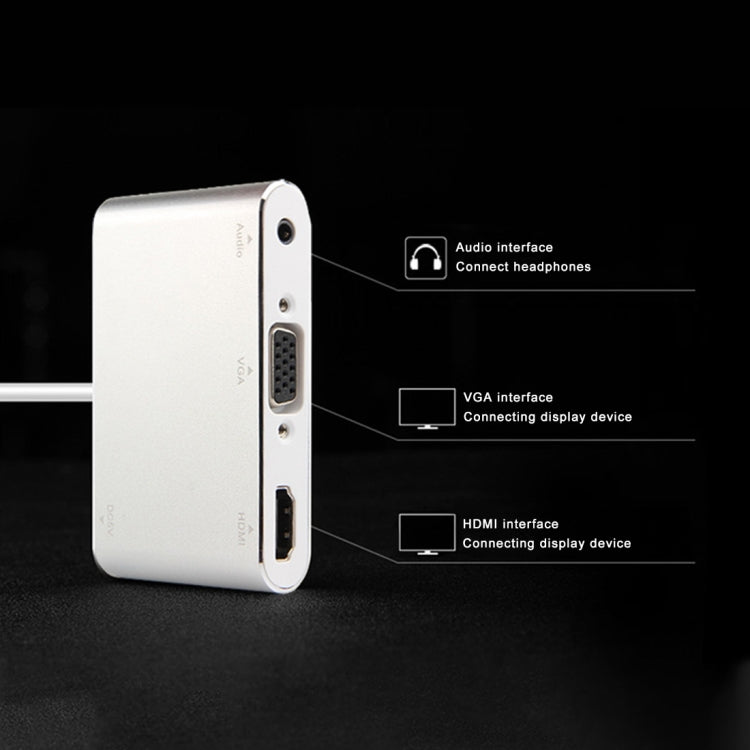 P27 Cover in metallo Convertitore da micro USB a HDMI + VGA HDTV Adattatore AV digitale, alimentazione tramite EZCast, supporto sistema iOS/Android/Windows