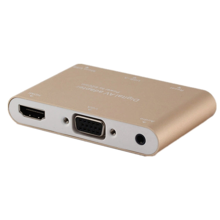 P27 Cover in metallo Convertitore da micro USB a HDMI + VGA HDTV Adattatore AV digitale, alimentazione tramite EZCast, supporto sistema iOS/Android/Windows