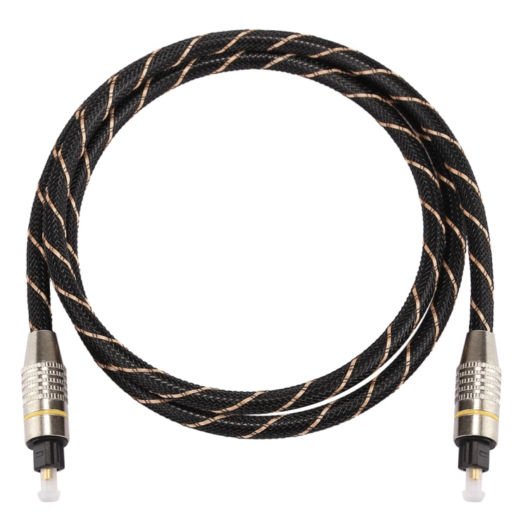 Cavo audio ottico digitale Toslink maschio a maschio con testa in metallo placcato oro da 1 m OD 6,0 mm, Length: 1m