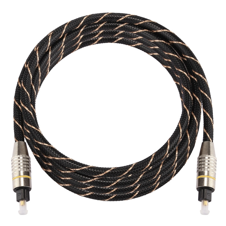 Cavo audio ottico digitale Toslink maschio a maschio con testa in metallo placcato oro da 2 m OD 6,0 mm, Length: 2m