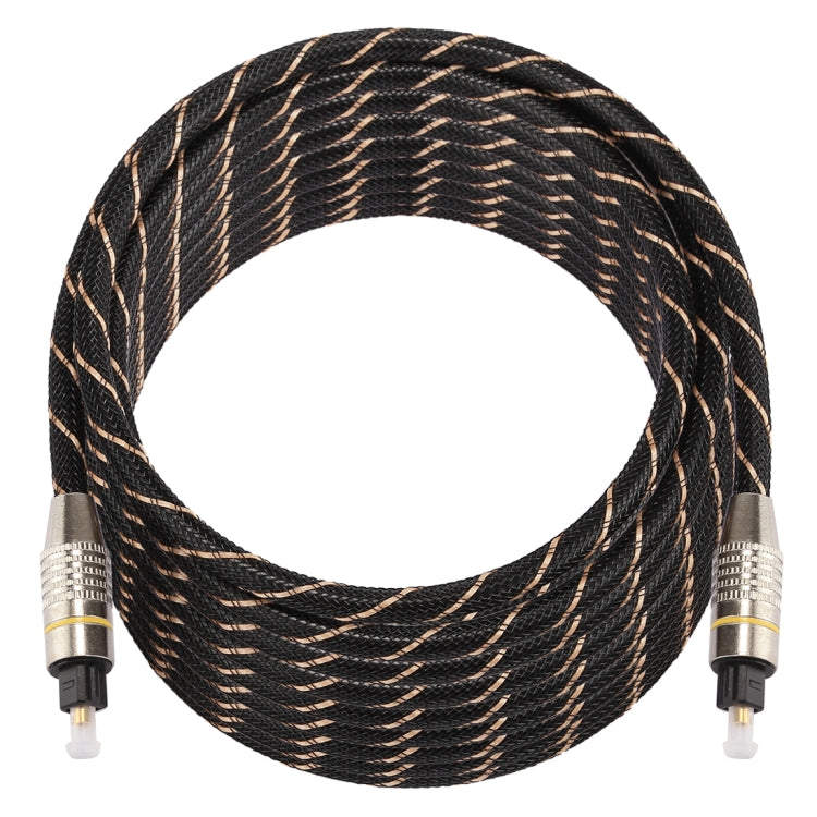 Cavo audio ottico digitale Toslink maschio a maschio con testa in metallo placcato oro da 10 m, diametro esterno 6,0 mm., Length: 10m