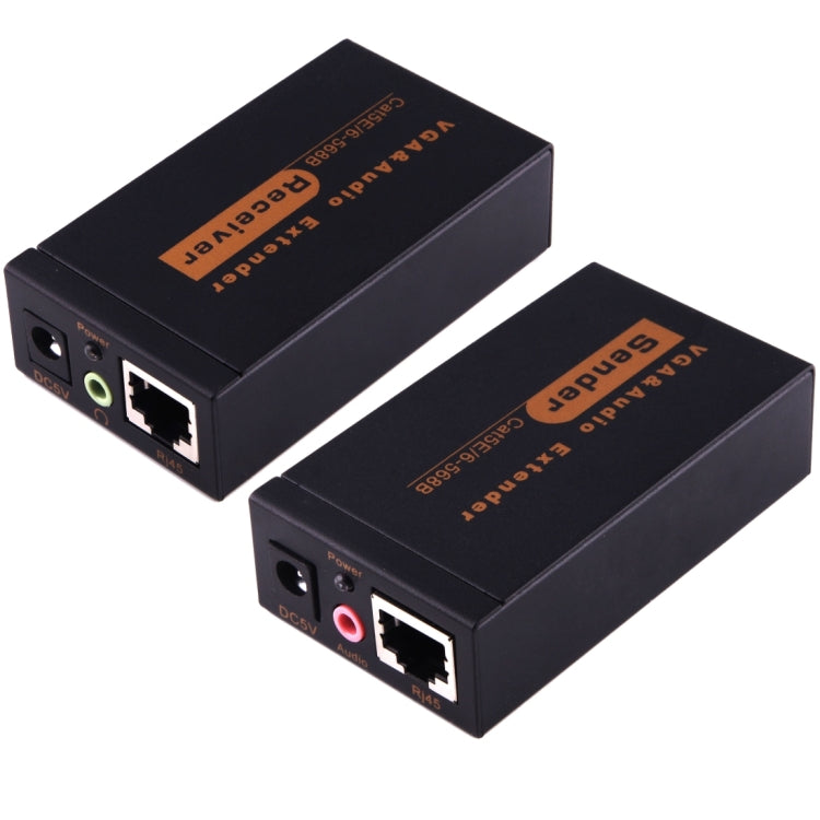 Extender VGA e audio 1920x1440 HD 100 m Cat5e / 6-568B Cavo di rete Adattatore ricevitore mittente, Transmission Distance: 100m