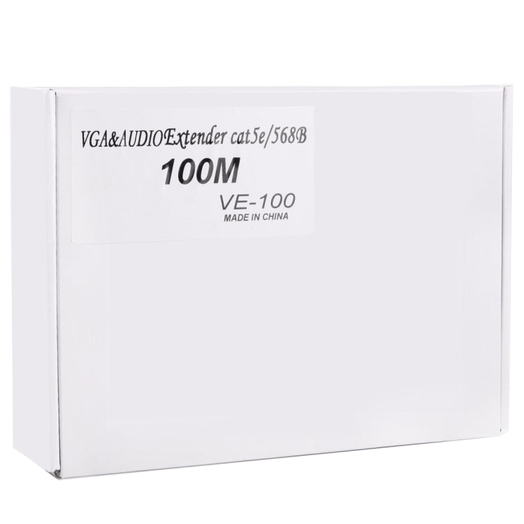 Extender VGA e audio 1920x1440 HD 100 m Cat5e / 6-568B Cavo di rete Adattatore ricevitore mittente, Transmission Distance: 100m
