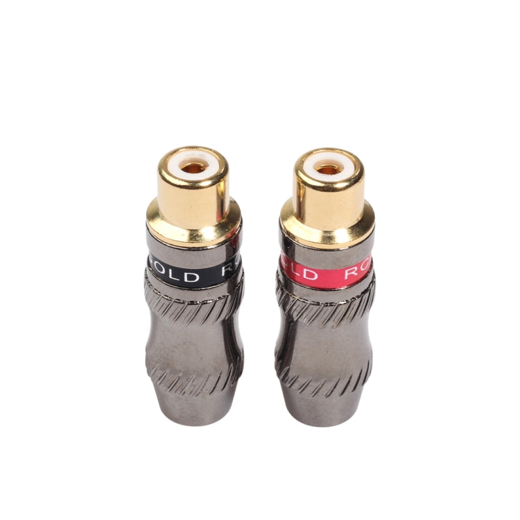 REXLIS TR026-1 2 pezzi RCA femmina jack audio adattatore placcato oro per cavo audio e cavo video fai da te, RCA Female