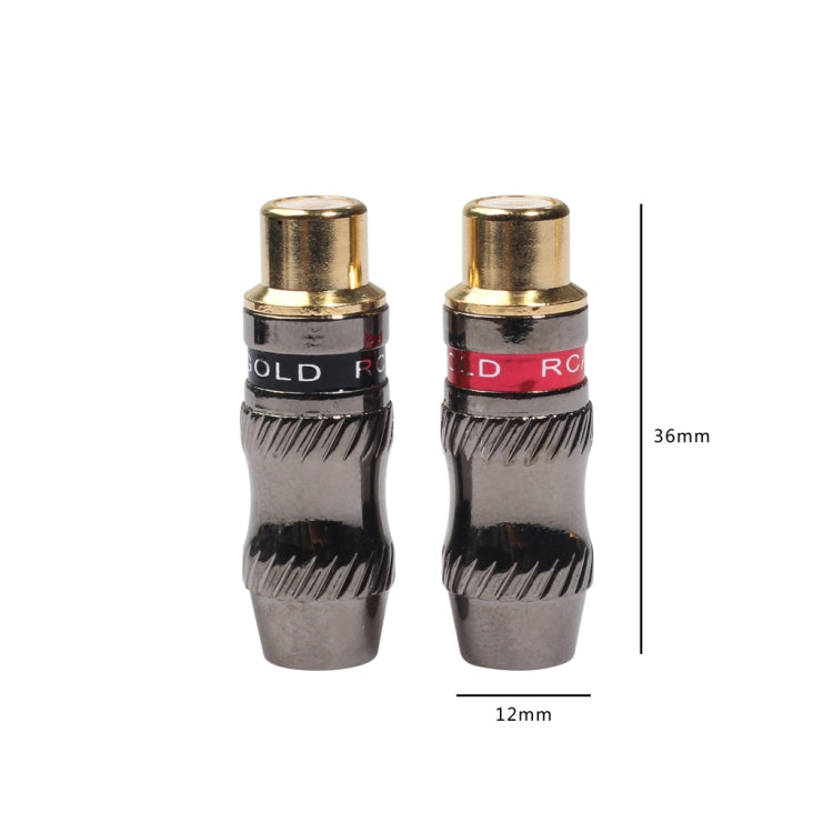 REXLIS TR026-1 2 pezzi RCA femmina jack audio adattatore placcato oro per cavo audio e cavo video fai da te, RCA Female