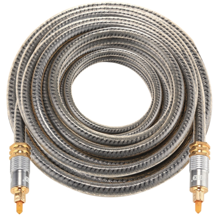 EMK YL-A 10m OD8.0mm Testa metallica placcata oro Toslink maschio a maschio Cavo audio ottico digitale, Length: 10m