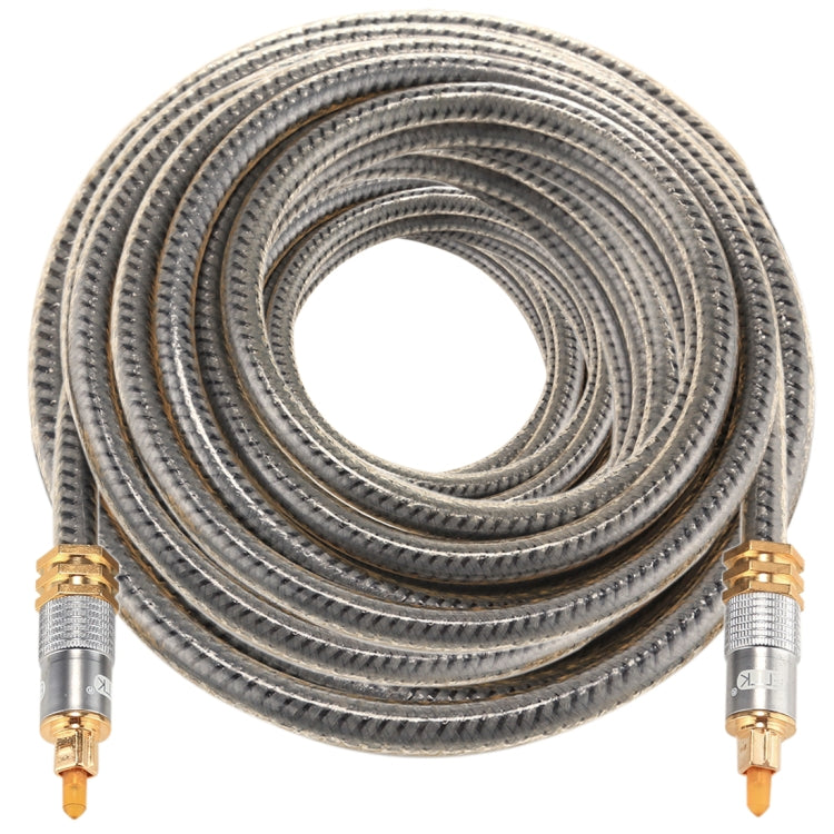 EMK YL-A 20m OD8.0mm Testa metallica placcata oro Toslink maschio a maschio Cavo audio ottico digitale, Length: 20m