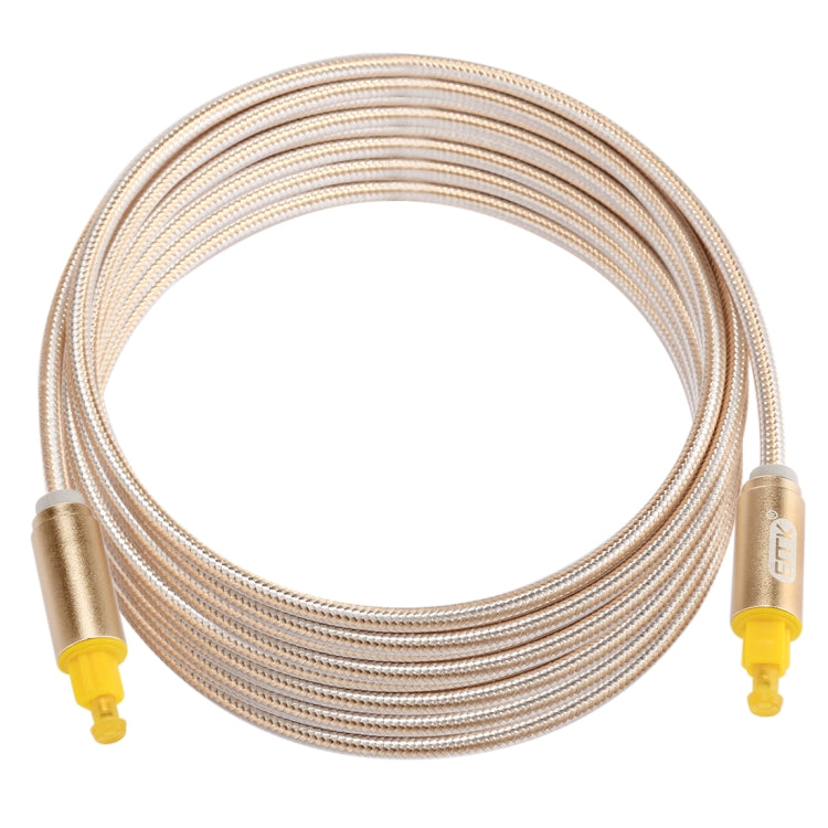 EMK 5m OD4.0mm Cavo audio ottico digitale Toslink maschio a maschio con testa in metallo placcato oro, Length: 5m