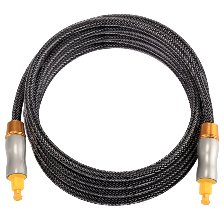Cavo audio ottico digitale Toslink maschio a maschio con testa in metallo placcato oro da 2 m con diametro di 6,0 mm, Length: 2m