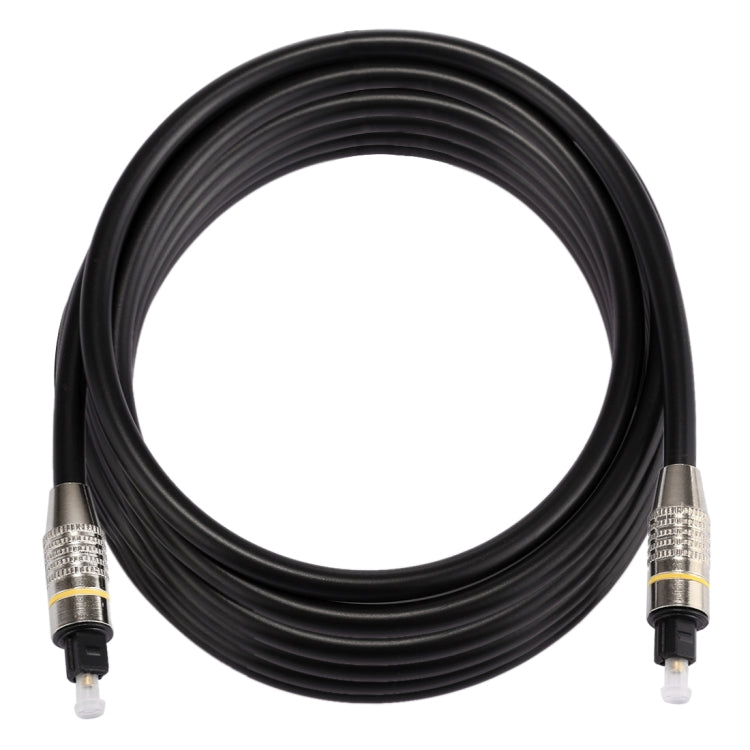 Cavo audio ottico digitale Toslink maschio-maschio con testa in metallo nichelato OD6.0mm da 5 m, Length: 5m