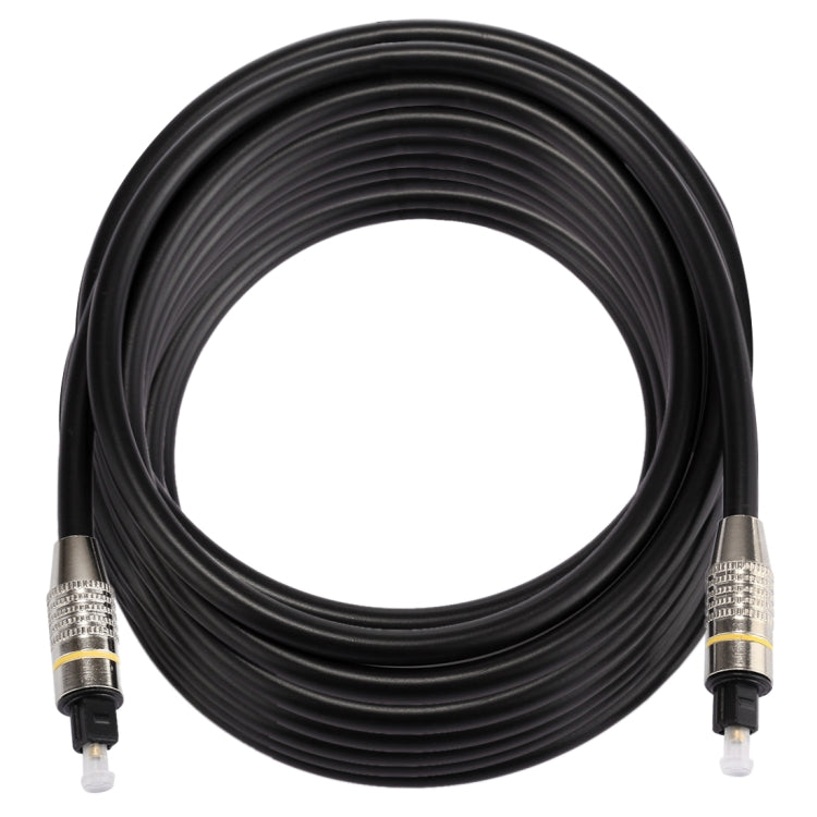 Cavo audio ottico digitale Toslink maschio-maschio con testa in metallo nichelato OD6.0mm da 10 m, Length: 10m