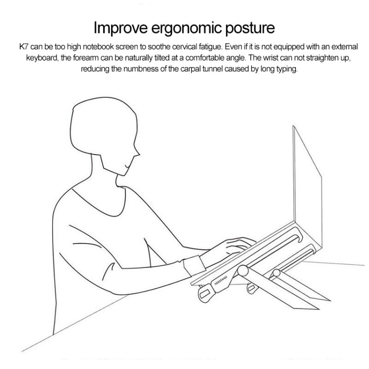 NEXSTAND Supporto per estensione dell'altezza del laptop Supporto pieghevole per la dissipazione del calore del computer portatile, dimensioni: 27x3,9x3,6 cm