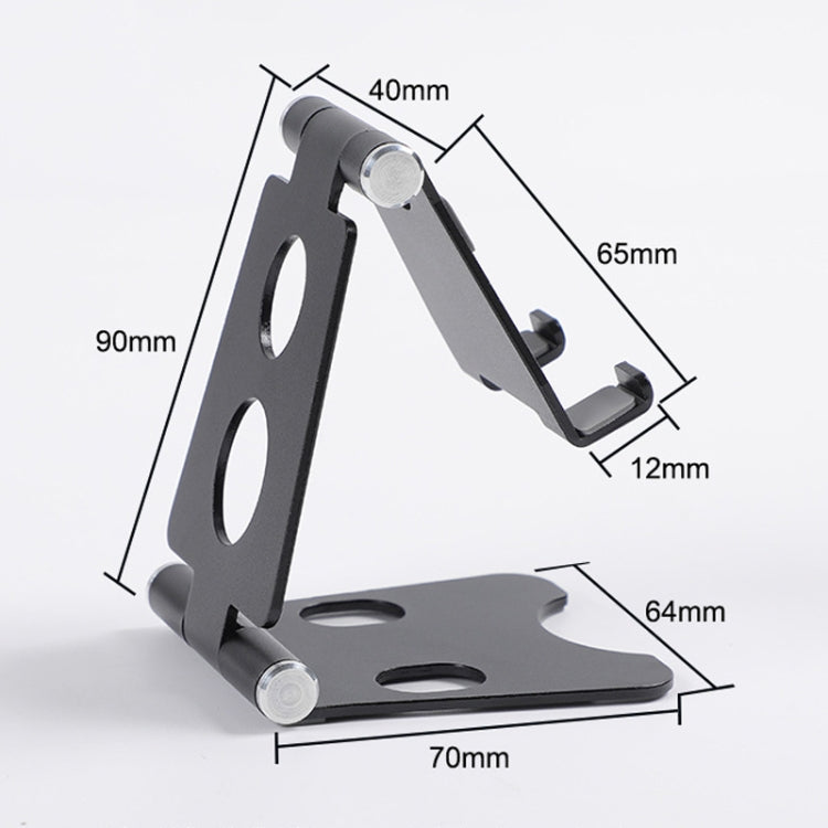 ROOSTAND R2 Staffa per tablet da tavolo mobile in lega di alluminio Doppia artefatto pigro pieghevole, dimensioni: 6,4x7x9 cm, R2 Black, R2 Champagne Gold, R2 Rose Gold, R2 Rose Red, R2 Silver