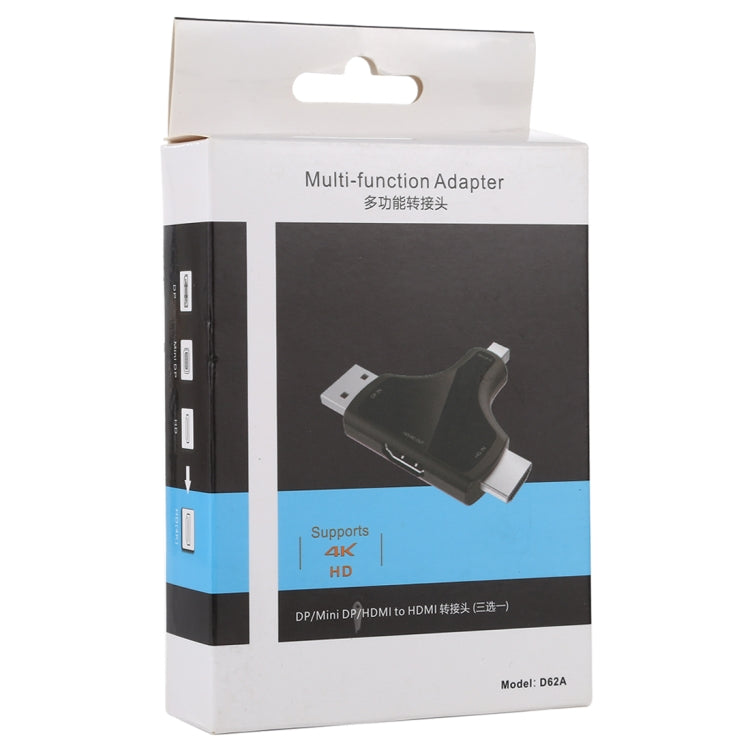 Adattatore D62A DisplayPort + Mini DP + HDMI maschio a HDMI femmina 3 in 1, D62A