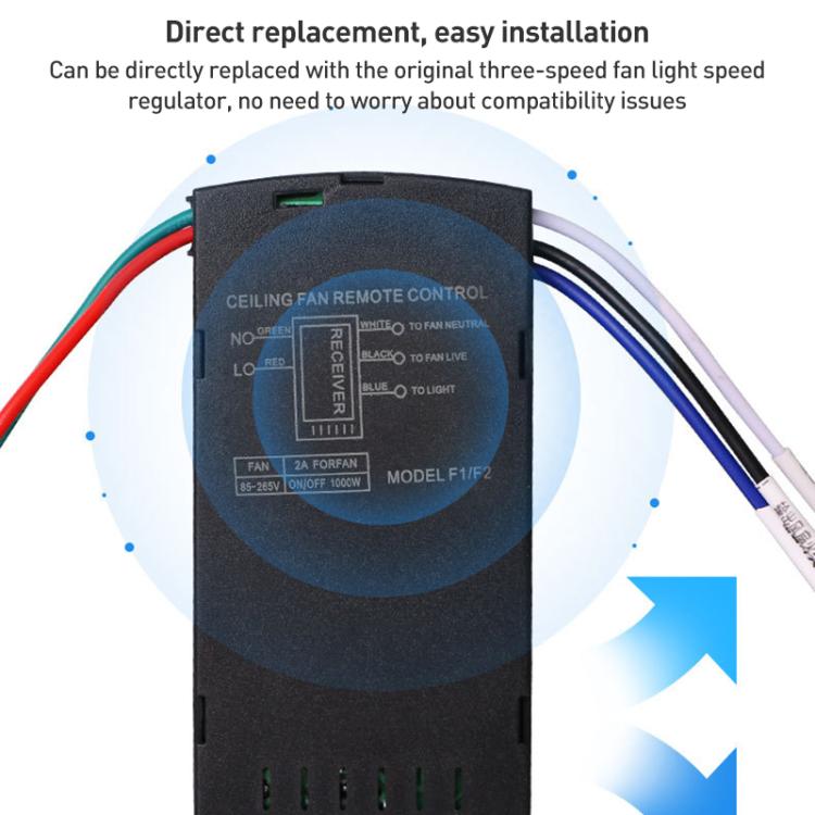 Kit telecomando universale per lampada ventilatore a soffitto 85-265V Interruttore di controllo wireless temporizzato Ricevitore trasmettitore velocità del vento regolato