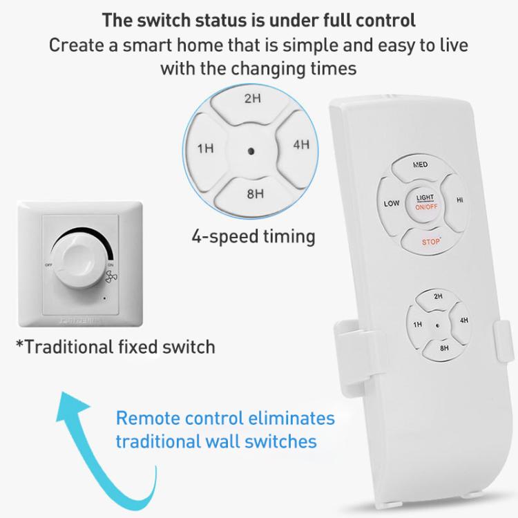 Kit telecomando universale per lampada ventilatore a soffitto 85-265V Interruttore di controllo wireless temporizzato Ricevitore trasmettitore velocità del vento regolato