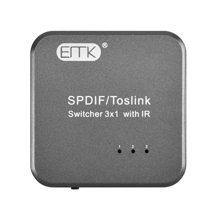Switcher audio ottico digitale 3x1 EMK SPDIF/TosLink con controller IR