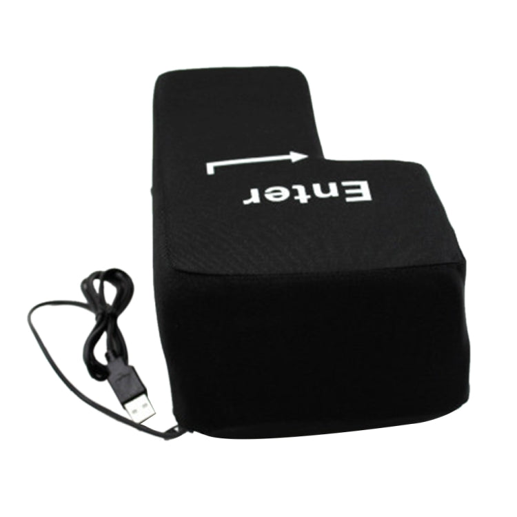 Grande pulsante Invio Cuscino per computer desktop USB Ventilazione creativa Cuscino per chiave Invio (nero)