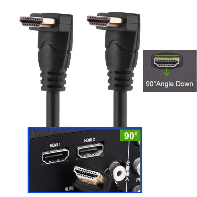 Cavo HDMI maschio ad angolo retto da 90 gradi ad alta velocità 4K * 2K HDMI 2.0 da 1,8 m a cavo HDMI maschio ad angolo retto da 90 gradi con Ethernet, 90 Degree HDMI to 90 Degree HDMI