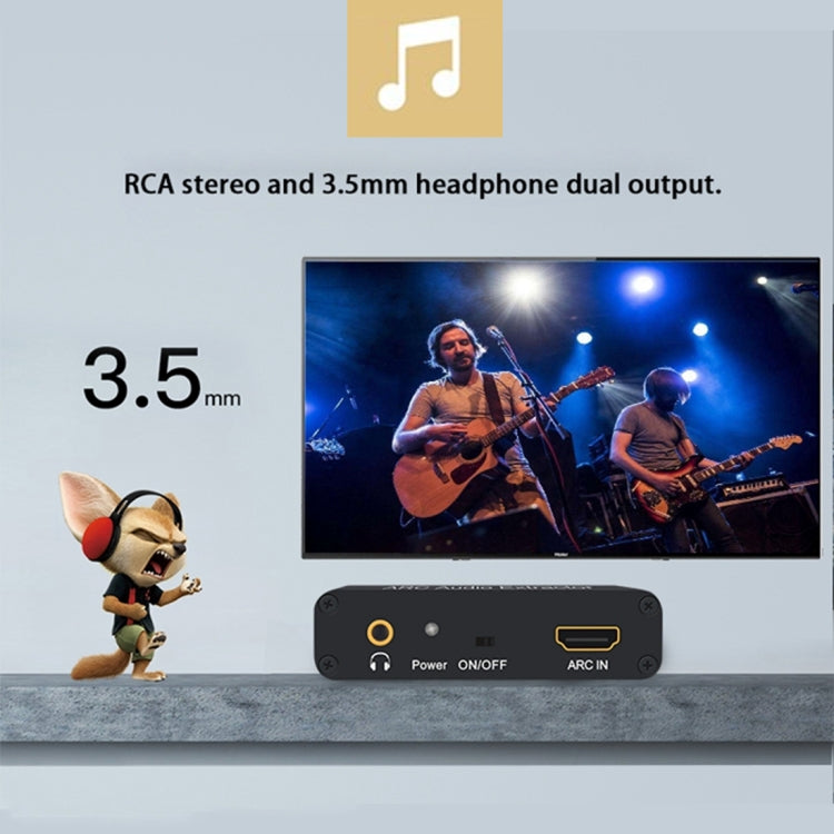 Estrattore audio ARC da 192 KHz HDMI ARC a SPDIF + coassiale + convertitore L/R Adattatore canale di ritorno audio, 192KHz ARC
