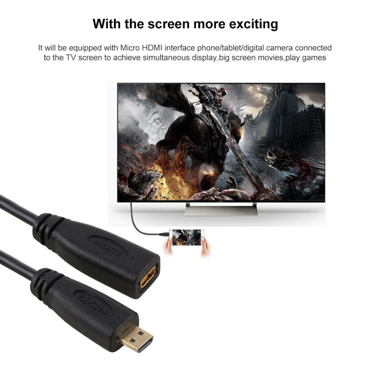 Cavo adattatore connettore micro HDMI femmina-maschio placcato oro da 30 cm 1080P