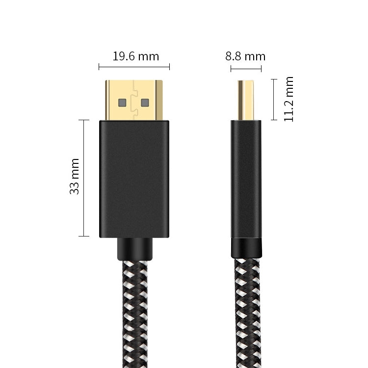 Cavo DisplayPort maschio-maschio DP con diametro esterno di 6,5 mm, lunghezza: 2 m, DP Male to Male