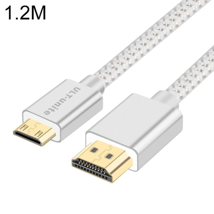 ULT-unite Testa placcata oro HDMI 2.0 maschio a Mini HDMI maschio Cavo intrecciato in nylon, lunghezza cavo: 1,2 m, 1.2m
